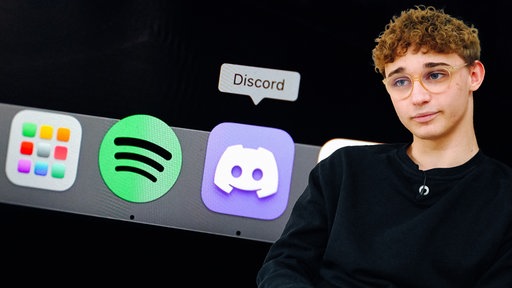 Ein Portraitfoto von Jonathan. Im Hintergrund befinden sich die Icons mehrerer Apps, darunter das von Discord.