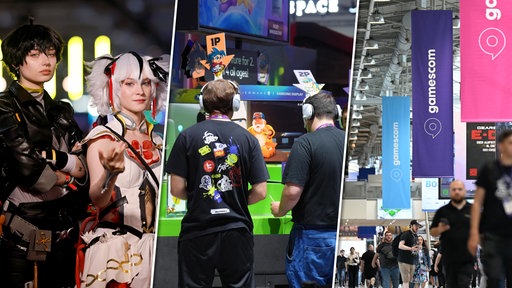 Die Grafik zeigt unterschiedliche Eindrücke von der Gamescom