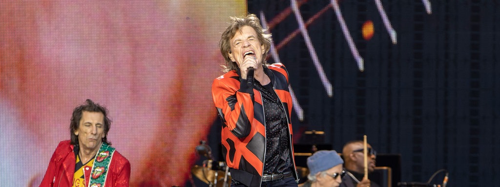 Mick Jagger bei einem Auftritt im Rahmen der "SIXTY"-Tour in Liverpool 2022