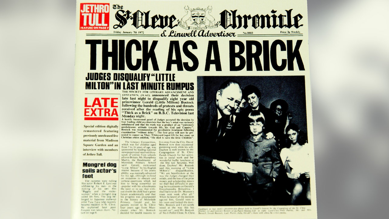 Cover des Albums "Thick as a Brick": Zeitung mit gleichem Titel