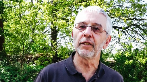 Dietmar Meier im Portrait, dahinter eine Waldszenerie
