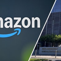 Amazon Prime Logo neben einem Bild von dem Oberlandesgericht Hamm