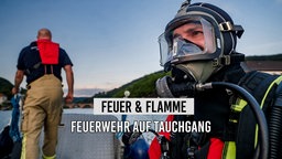 Ein Taucher der Feuerwehr in voller Ausrüstung