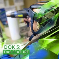 Das Beitragsbild des Dok5 "Förderbedarf – Arbeitsmöglichkeiten für Menschen mit Behinderung" zeigt einen Mann mit Bohrmaschine in einer Werkstatt für behinderte Menschen. 