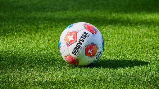 Ein Fußball liegt auf dem Rasen