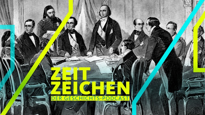 Krimkrieg 1853 - 1856, Friede von Paris 30.3.1856, Deligierte von Großbritannien, Frankreich, Rußland, Sardinien und dem Osmanischen Reich, Xylografie nach Gemälde, 19. Jahrhundert, 