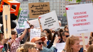 Demonstration gegen Honorarkürzungen in der Psychotherapie