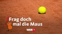 Tennisball auf einem Sandplatz