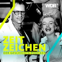 Marilyn Monroe und Arthur Miller winken vor einem Flugzeug der Presse zu