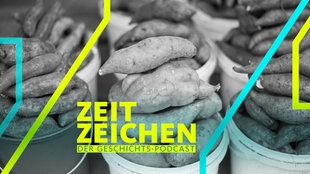 Yams in Eimern auf einem Markt