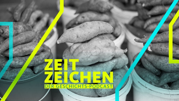 Yams in Eimern auf einem Markt
