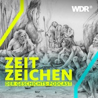 Eine Gruppe von Neandertalern in einer Wohnhöhle (Zeichnung von 2001)