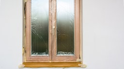 Fenster wurde abgeklebt.