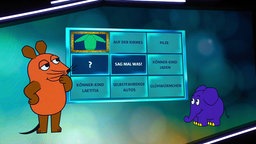 Die Maus und der Elefant beim Wissens-Quiz