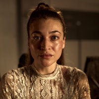 Antonia Moretti bei den Dreharbeiten zu "Hundertdreizehn"