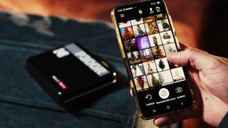 Das Bild zeigt einen Smartphone-Foto-Drucker.