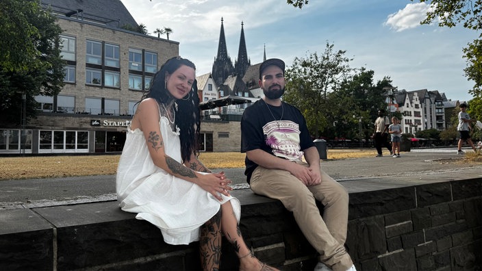 Kira Zahner und Omid Pilehvar am letzten Tag der Dreharbeiten