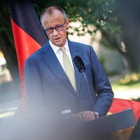 Bundeskanzler Friedrich Merz spricht auf der Pressekonferenz nach dem Koalitionsausschuss