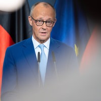 Pressestatement des CDU Parteivorsitzenden und Bundeskanzlers Friedrich Merz (CDU) zu den ersten Veroeffentlichungen von Umfrageergebnissen zum Ausgang der Landtagswahlen in Mecklenburg-Vorpommern und den Wahlen zum Abgeordnetenhaus in Berlin