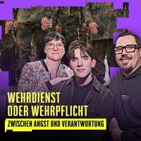 Drei Menschen schauen in die Kamera, daneben das Logo "Bundesvibe"
