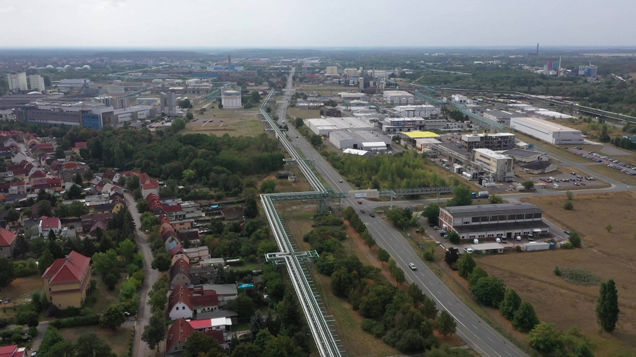 Drohnenansicht des Chemieparks Sachsen-Anhalt