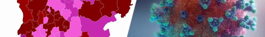 Links: Eine Karte von NRW zeigt verschiedene Kreise und deren Inzidenz, rechts: Das Coronavirus ist abgebildet.