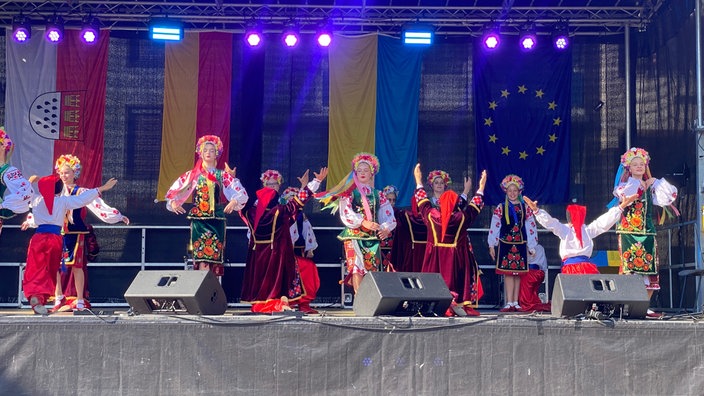 Auftritt auf einer Demo zum Unabhängigkeitstag der Ukraine in Köln 