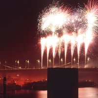 Feuerwerk beim Duisburger Hafenfest 2004