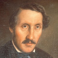 Gaetano Donizetti in einem Gemäldeausschnitt von Giuseppe Rillosi. 