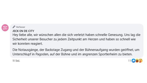 Posting von Jeck en de City zu Unwetter 