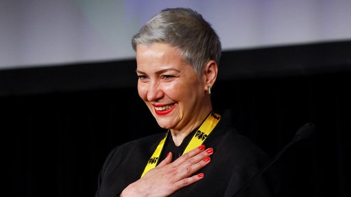 Maria Kalesnikava wurde in Aachen mit dem Karlspreis ausgezeichnet.