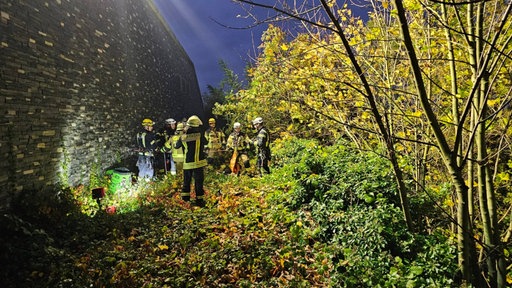 Die Freiwillige Feuerwehr Königswinter bei der Rettung eines Wanderers am Drachenfels