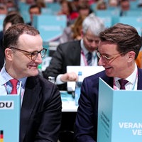 Jens Spahn und Hendrik Wüst beim CDU-Bundesparteitag