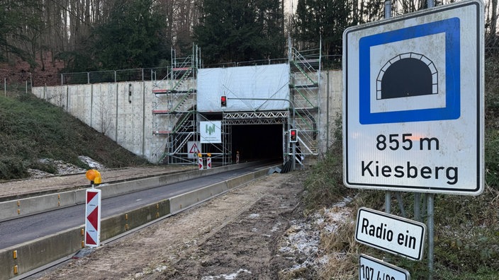 Der gesperrte Kiesbergtunnel in Wuppertal