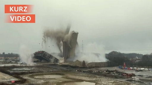 Gebäude des Kohlekraftwerks in Ibbenbüren wird gesprengt 