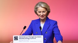 Kommissionspräsidentin Ursula von der Leyen beim Kernenergie-Gipfel in Frankreich