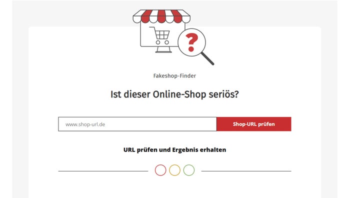 Screenshot des Fakeshop-Finder der Verbraucherzentale 