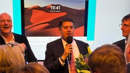 Der neue Landrat Bennet Gielen in der CDU-Parteizentrale. 