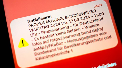 Eine Probewarnung als SMS