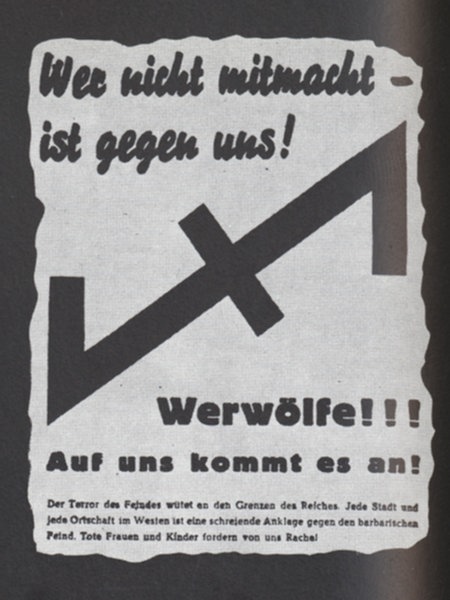 Werwolf-Plakat mit Wolfsangel