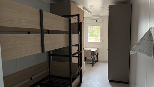 Schlafraum eines Wohncontainers