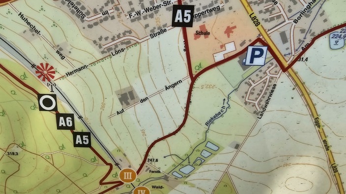 Umkreisgebiet der möglichen Aufenthaltsstelle