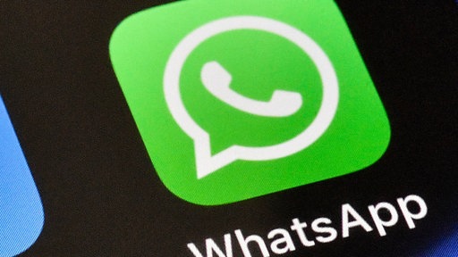 WhatsApp-Icon auf einem Bildschirm