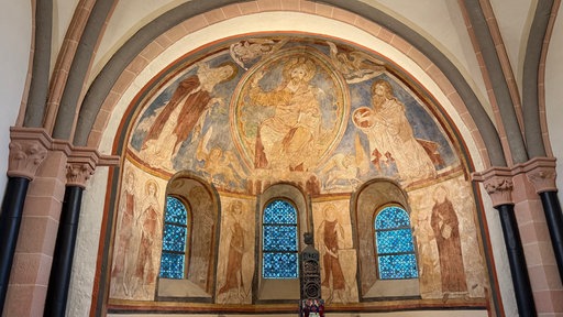 Die restaurierte Malerei in der St. Johannes Baptist Kirche