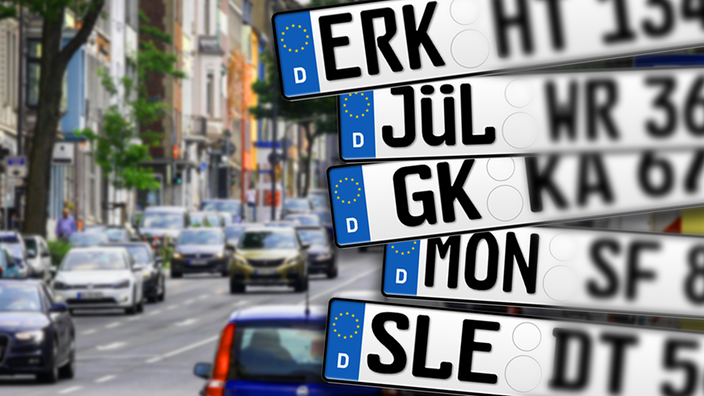 Collage mit verschiedenen Kennzeichen