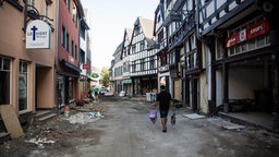Die von der Flut schwer getroffene Stadt Bad-Münstereifel