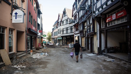 Die von der Flut schwer getroffene Stadt Bad-Münstereifel