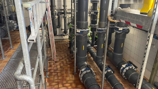 Die Filteranlage im Filterhaus.