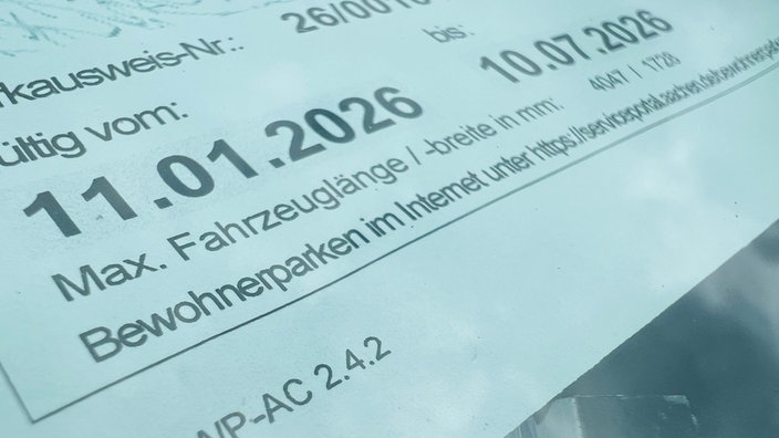 Nahaufnahme von einem Bewohnerparkschein