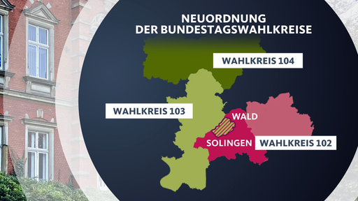 Grafik zur Neuordnung der Bundestagswahlkreise 102, 103, 104